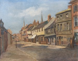 Little Park Street, Coventry, met de eerste katholieke kerk, eind 19e-20e eeuw